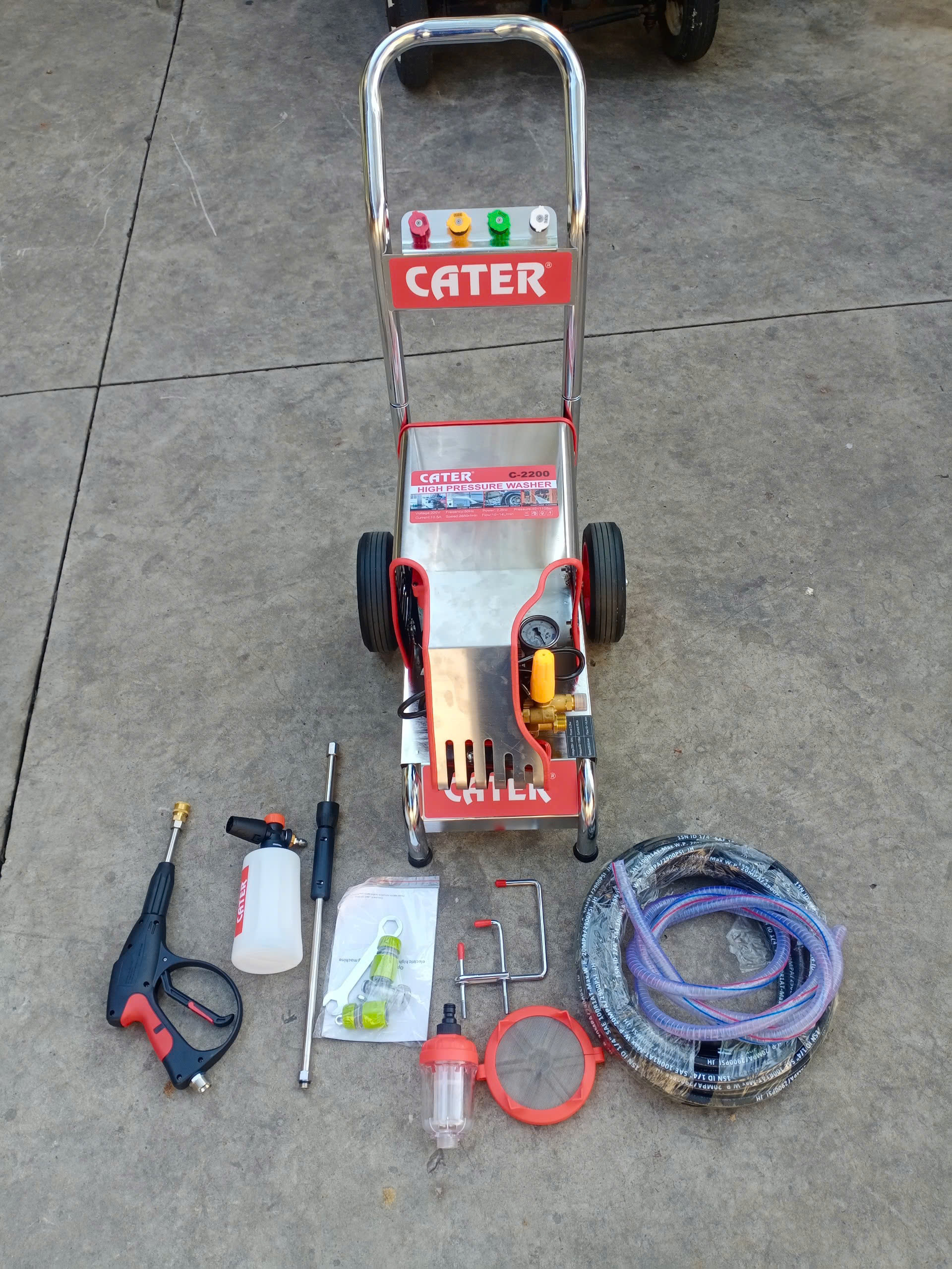 Máy xịt rửa xe cao áp CT-2200 CATER, Máy xịt rửa xe công suất 2.2Kw