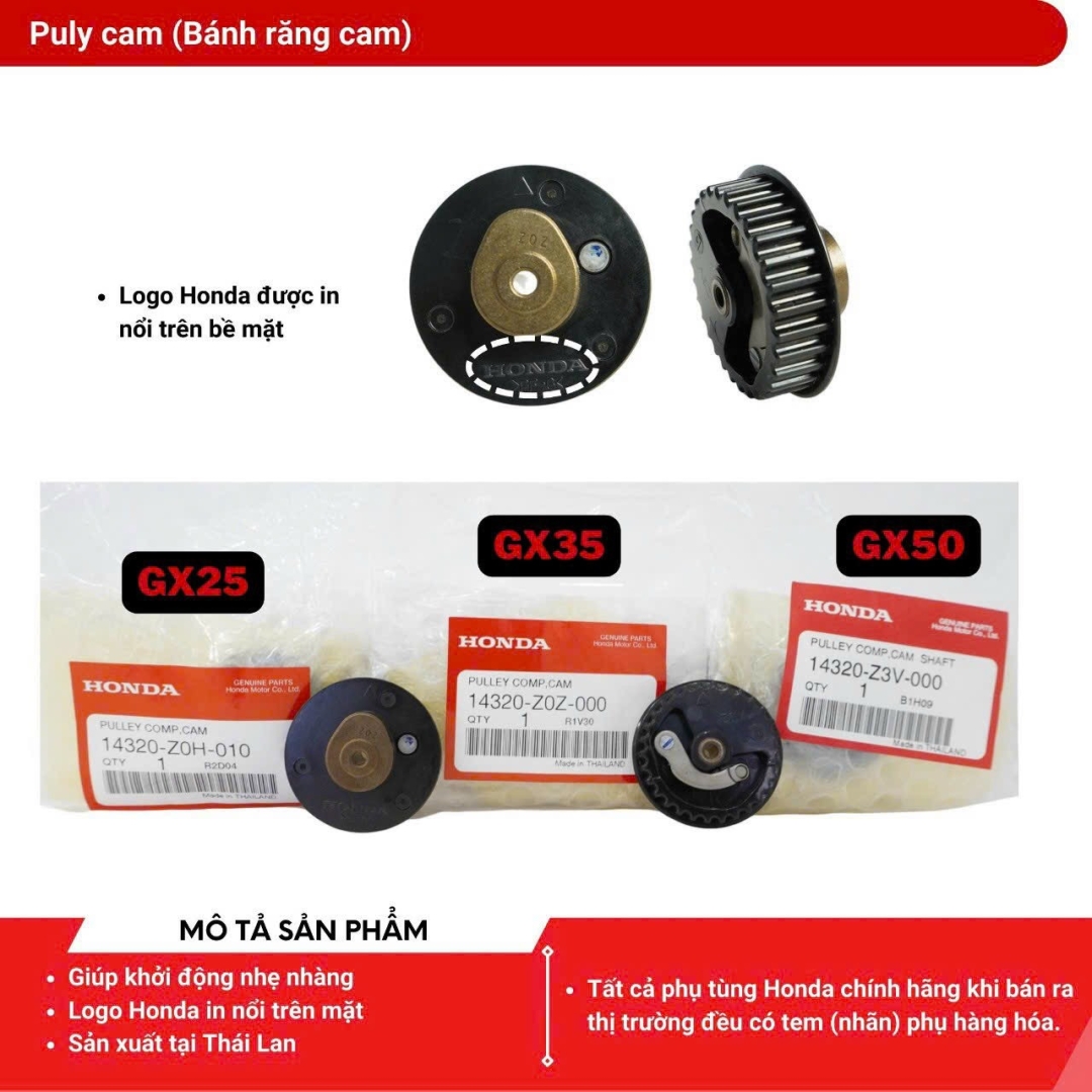 Puly cam GX25, GX35 - Phụ tùng zin Honda